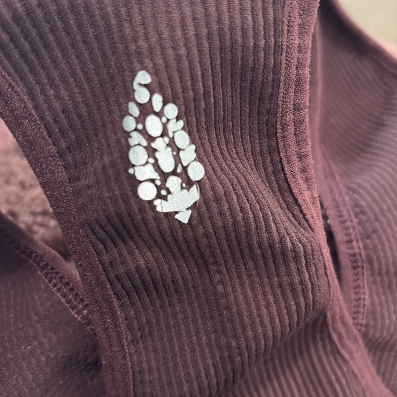 Free People Movement Brown Ribbed Free Throw Crop Top Size Large - Picture 5 of 6